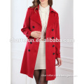 100% cashmere fabric winter coat for women